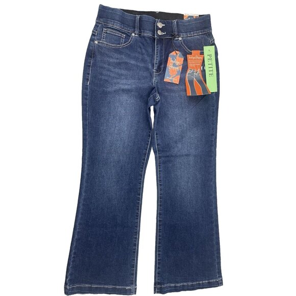 Indigo Denim - INDIGO POPPY Tummy Control High Rise Slim Boot Cut Jeans Dark Wash Size 8P